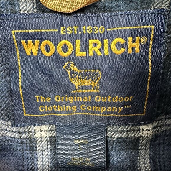 Woolrich Men's L Blue Flannel Lined Button Heavy Workwear Shirt Jacket Large VTG - Picture 4 of 14
